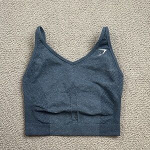 Gymshark Heathered Blue cropped tank top